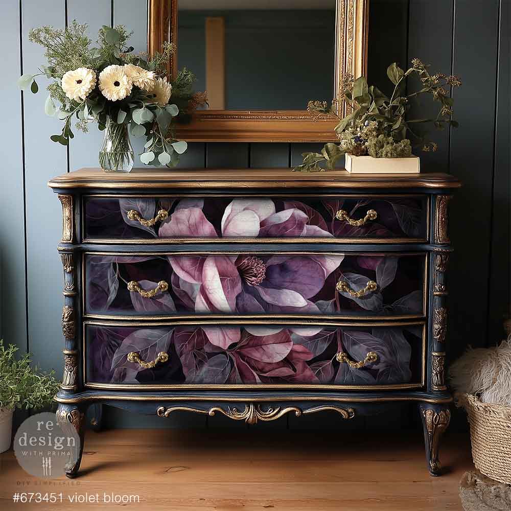 A1 Decoupage Paper - Violet Bloom