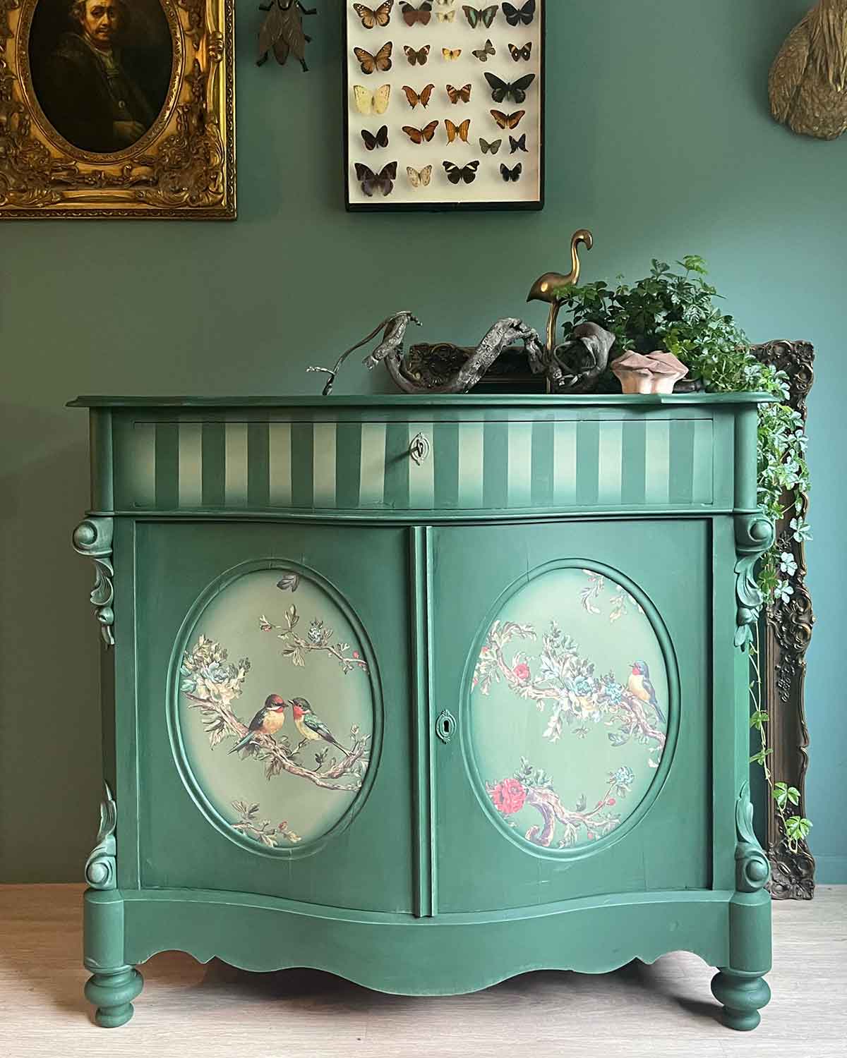 Decor Transfers® – Rosette Aviary – total sheet size 24″x35″, cut into 4 sheets