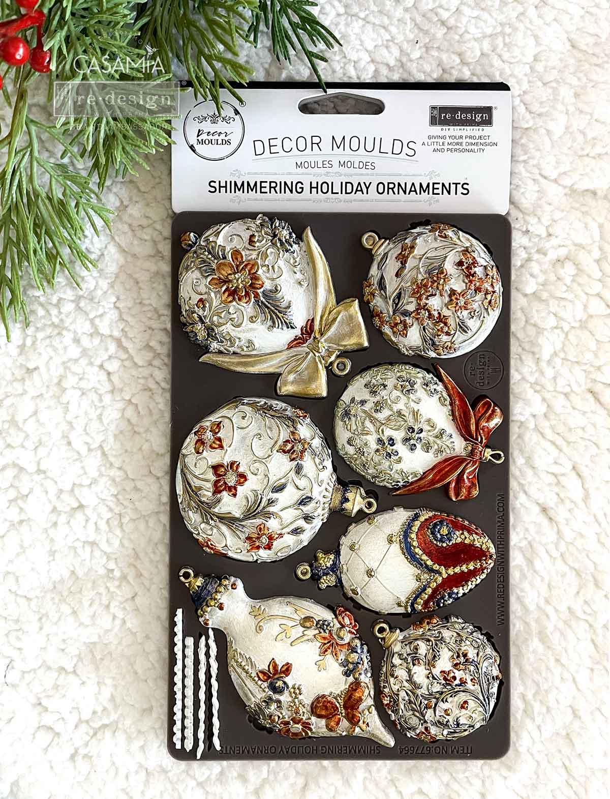 Decor Moulds® – Shimmering Holiday Ornaments – 1 pc, 5″x8″x8mm