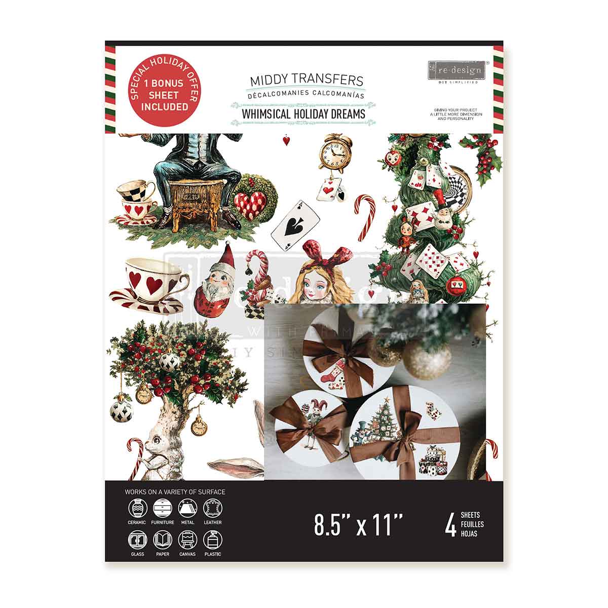 Middy Transfers® – Whimsical Holiday Dreams – 3 sheets + 1 bonus sheet, 8.5″x11″