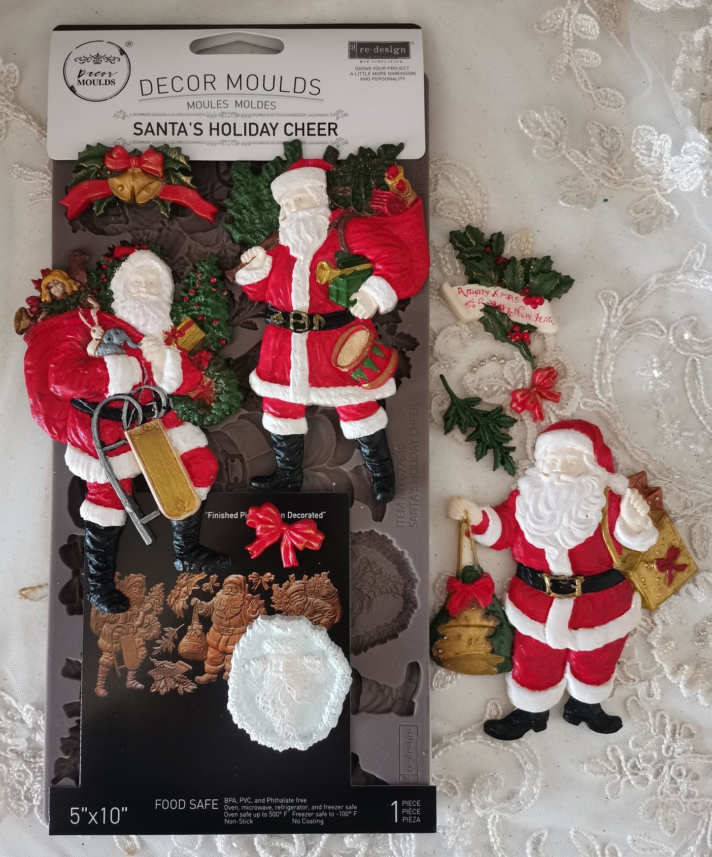 Decor Moulds® – Santa’s Holiday Cheer – 1 pc, 5″x10″x8mm