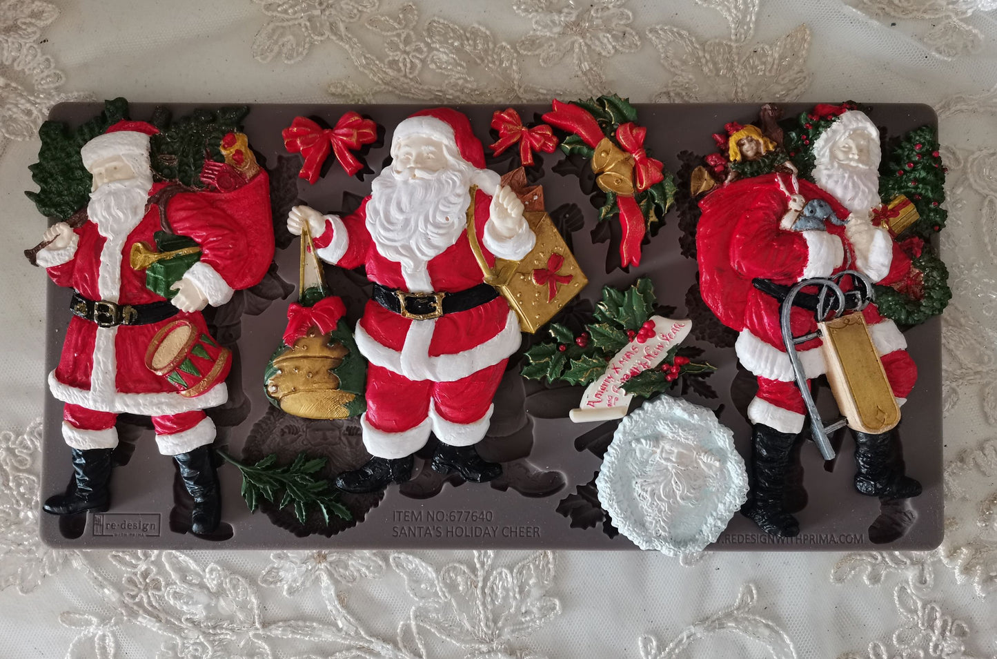 Decor Moulds® – Santa’s Holiday Cheer – 1 pc, 5″x10″x8mm