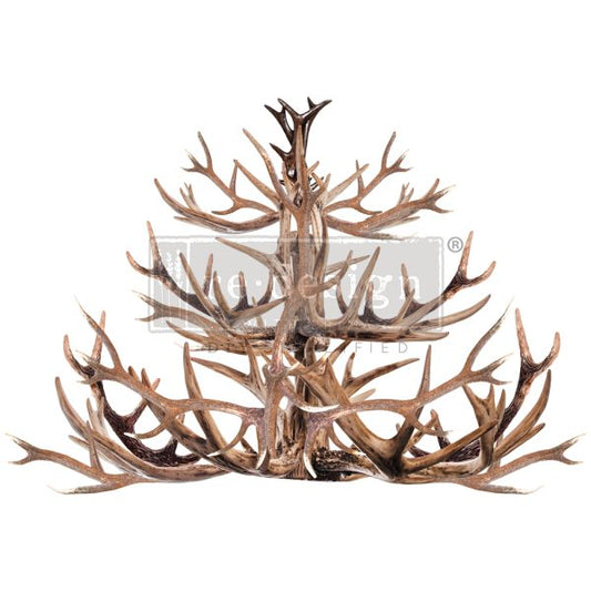 DECOR TRANSFERS® – ANTLER CHANDELIER – TOTAL SHEET SIZE 24″X35″, CUT INTO 2 SHEETS