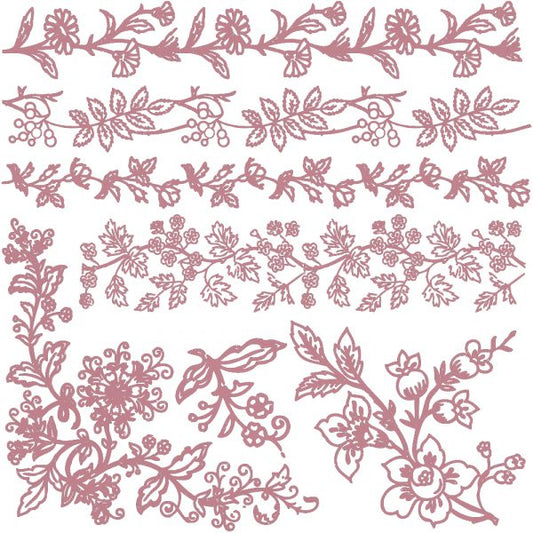 Clearly Aligned Decor Stamps - BOLD BRANCHES – 12″X12″ SHEET SIZE, TOTAL 7 PCS