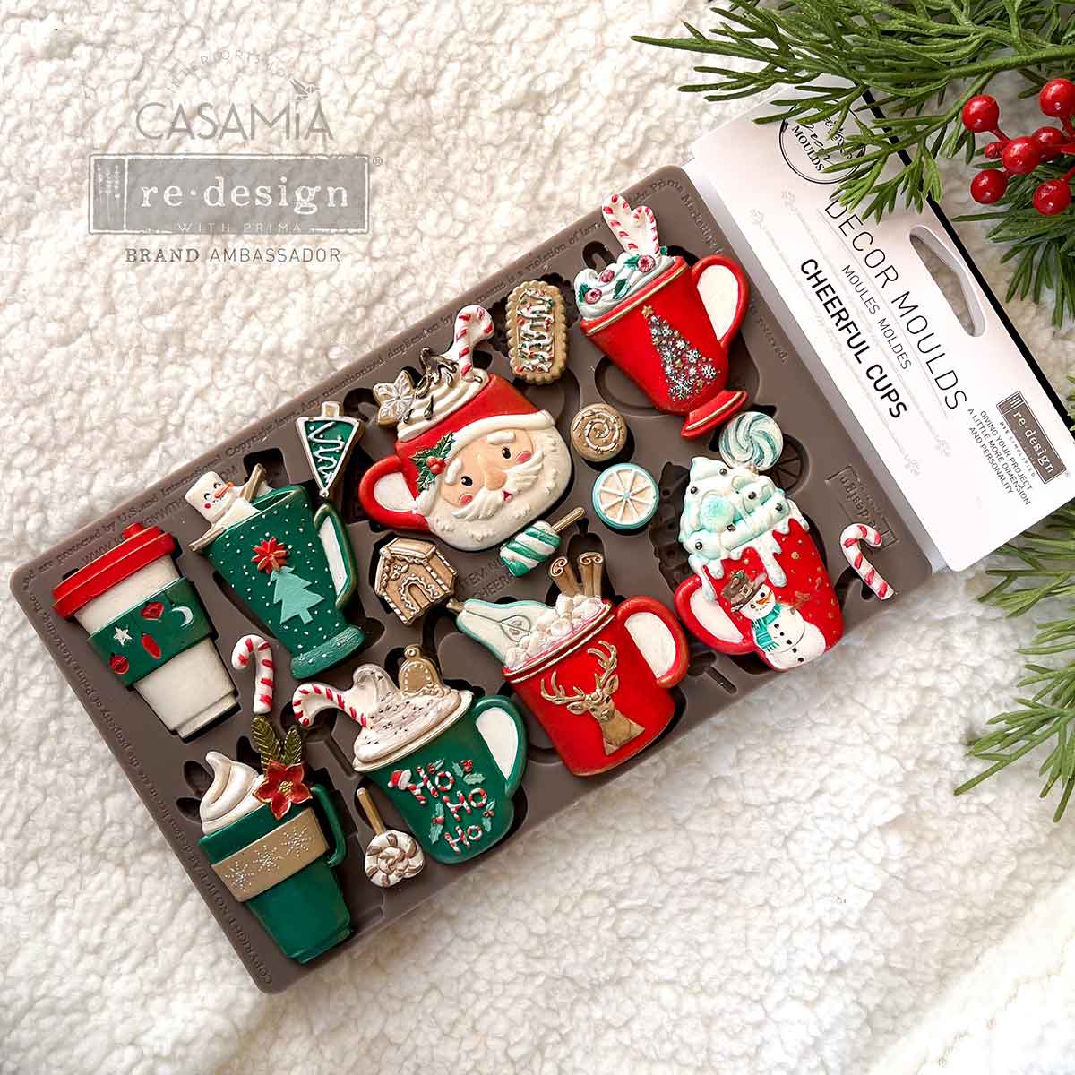 Decor Moulds® – Cheerful Cups – 1 pc, 5″x8″x8mm