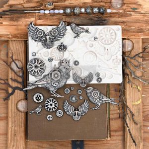 FINNABAIR MOULDS – CLOCKWORK SPARROWS – 1 PC, 5″X8″X8MM