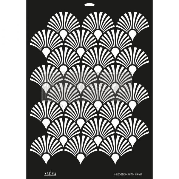 DÉCOR STENCIL KACHA – DECO PEACOCK – 1 PC – DESIGN SIZE 17″X21.7″ / SHEET SIZE 18″X25.5″X 16 MIL – LASER CUT ON 16 MIL MYLAR