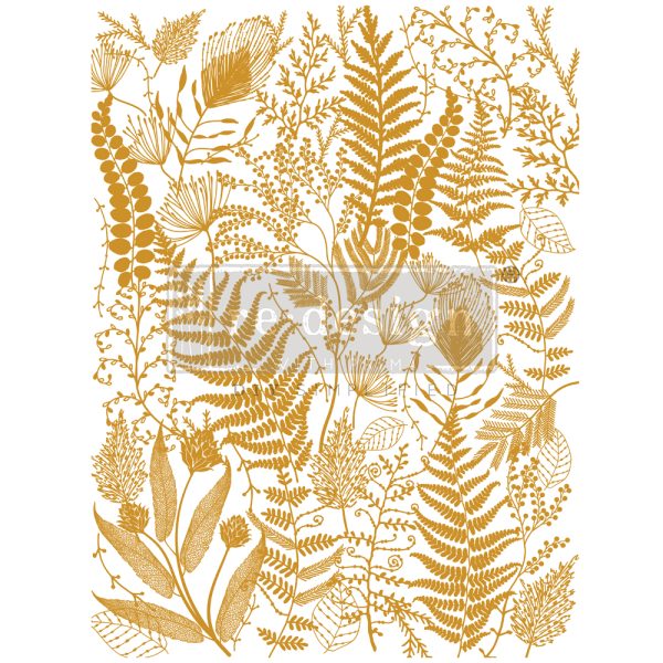 KACHA DECOR TRANSFERS® GOLD FOIL – FOLIAGE FINESSE – TOTAL SHEET SIZE 18″X24″, CUT INTO 2 SHEETS