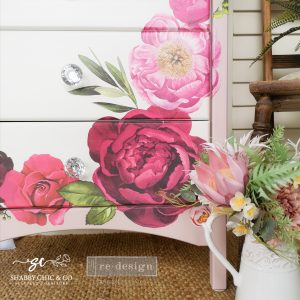 REDESIGN DECOR TRANSFERS® – LUSH FLORAL I – TOTAL SHEET SIZE 48″X35″, CUT INTO 6 SHEETS