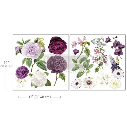 MAXI TRANSFERS® – MAJESTIC BLOOMS – 2 SHEETS, 12″X12″