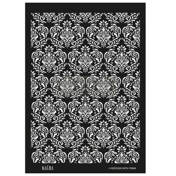 DÉCOR STENCIL KACHA – RENATA – 18″X25.5″ LASER CUT ON 16 MIL MYLAR.