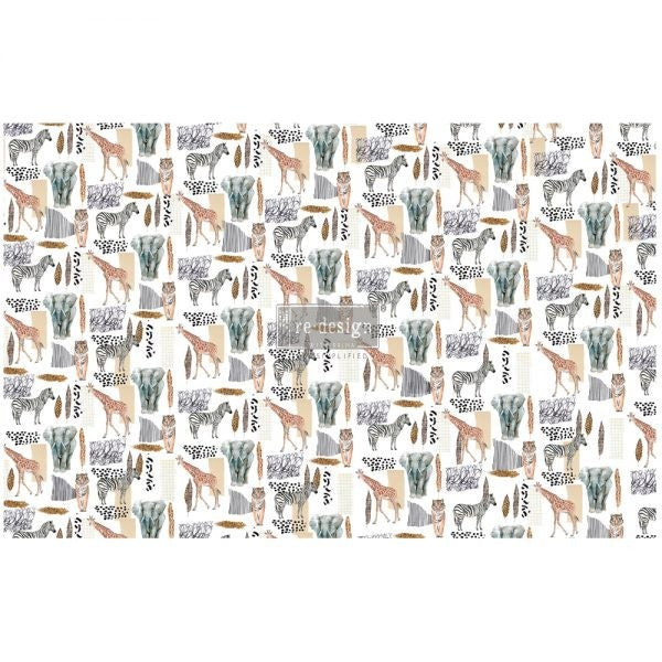DÉCOUPAGE DÉCOR TISSUE PAPER – SAFARI – 2 SHEETS (19″ X 30″)
