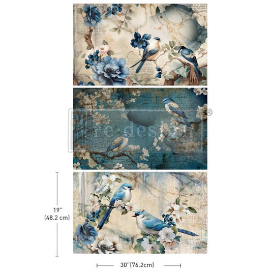 DECOUPAGE DECOR TISSUE PAPER PACK – SAPPHIRE WINGS – 3 SHEETS, 19.5″X30″ EACH