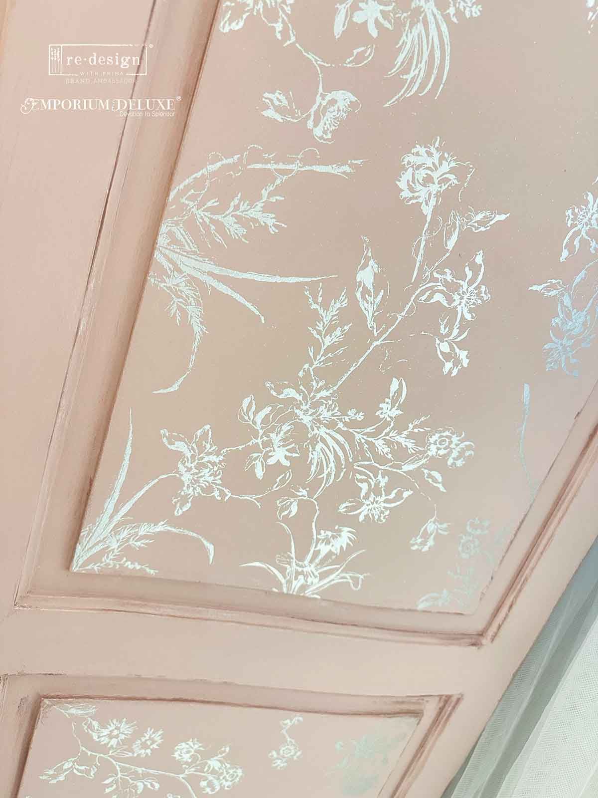 Decor Foil Transfers® Kacha – Silver Bird – total sheet size 18″x24″, cut into 2 sheets