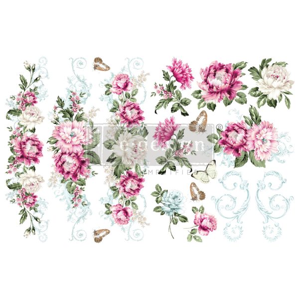 H2O TRANSFERS – SPRINGTIME PEONIES – 2 SHEETS, 8.5″X11″.
