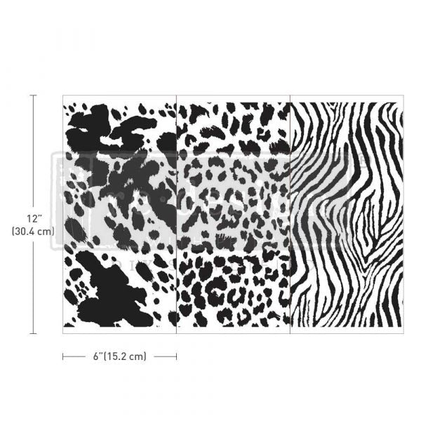 SMALL TRANSFERS – ANIMAL PATTERNS – 3 SHEETS, 6″X12″