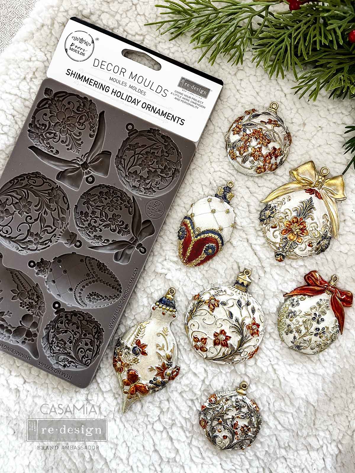 Decor Moulds® – Shimmering Holiday Ornaments – 1 pc, 5″x8″x8mm