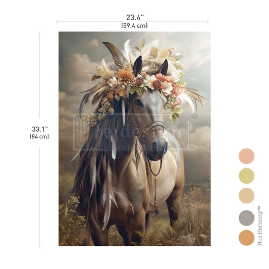 A1 Decoupage Fiber – Noble Steed – 1 sheet, 23.4″x33.1″