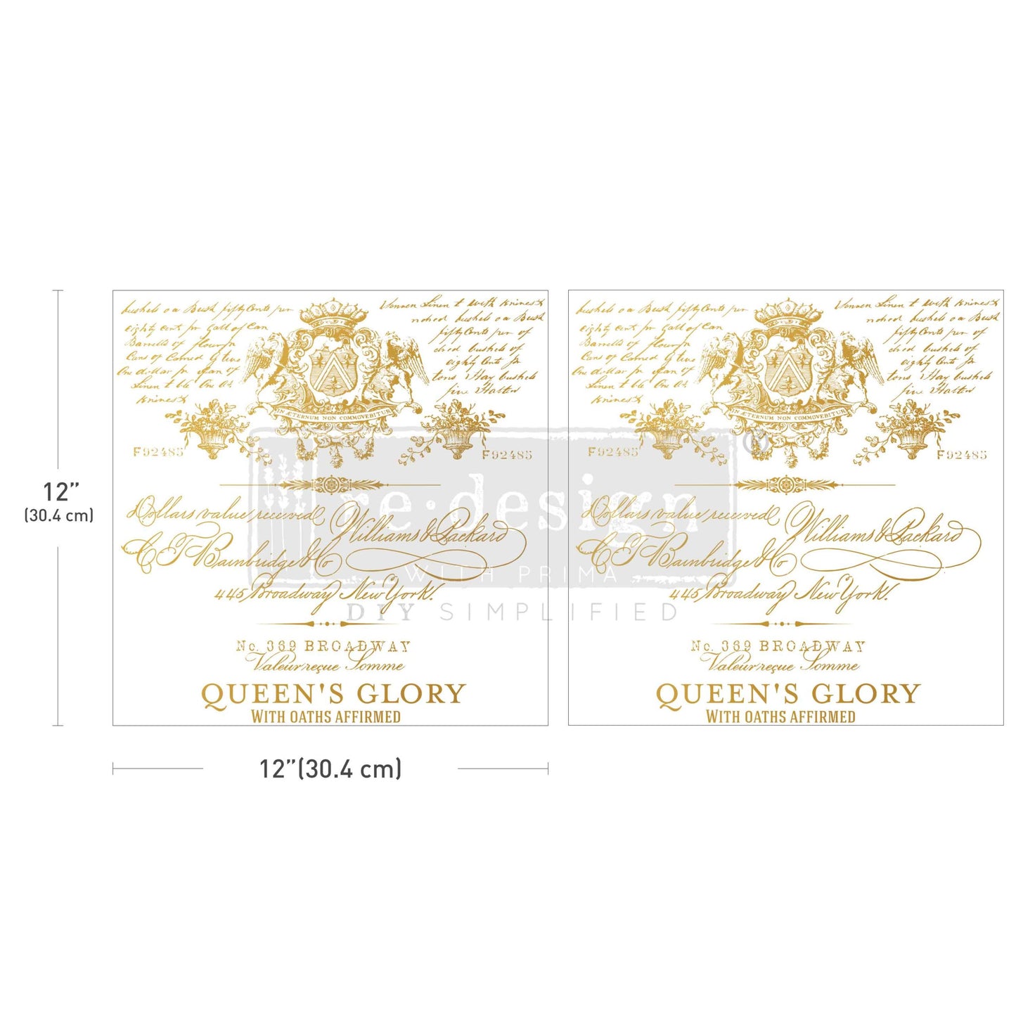 Maxi Transfers® – Queen’s Glory – 2 sheets, 12″x12″