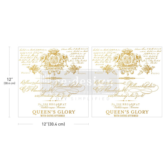 Maxi Transfers® – Queen’s Glory – 2 sheets, 12″x12″