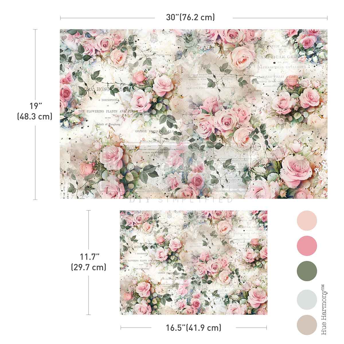 Double Delight Decoupage Fiber Paper Set – Rosy Reverie – Total 2 sheets