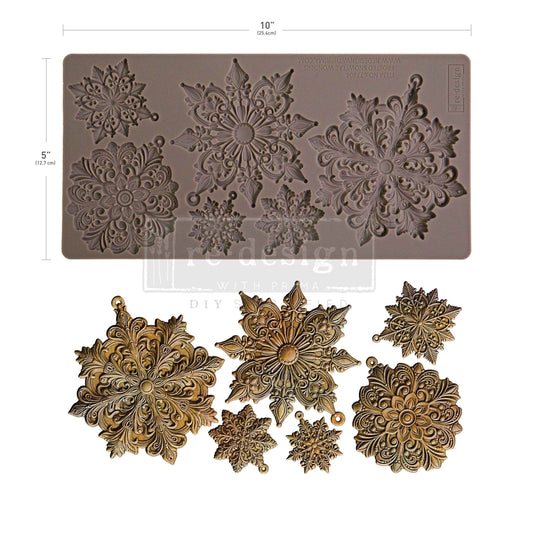 Decor Moulds® – Frosted Snowflake Wonders – 1 pc, 5″x10″x8mm