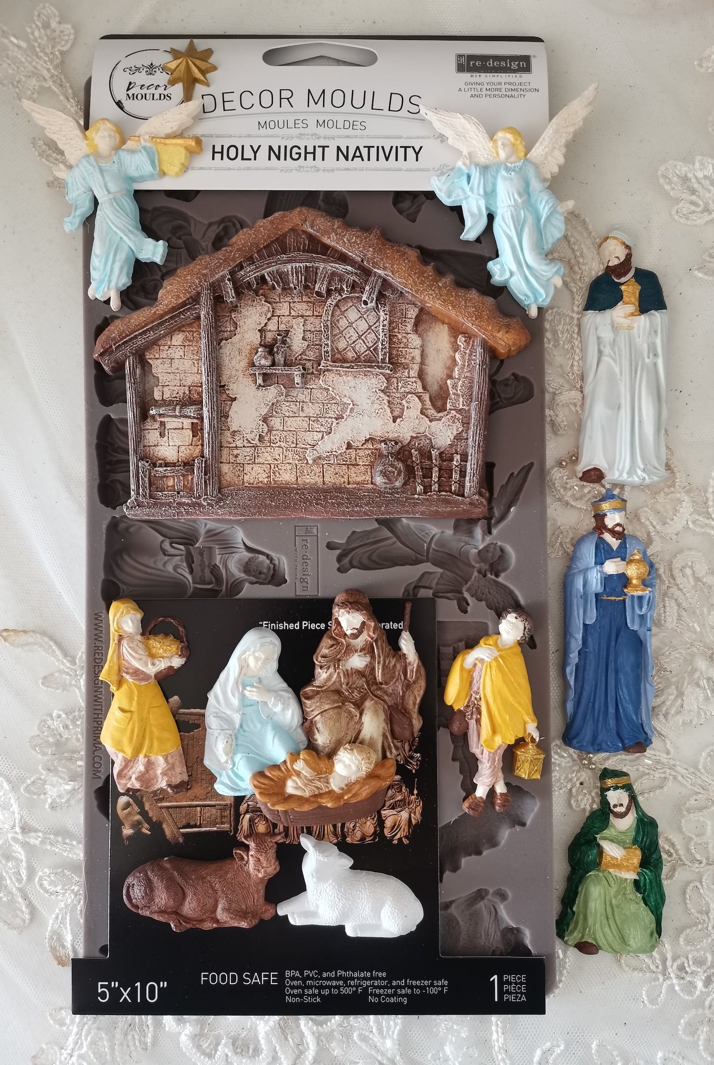 Decor Moulds® – Holy Night Nativity – 1 pc, 5″x10″x8mm