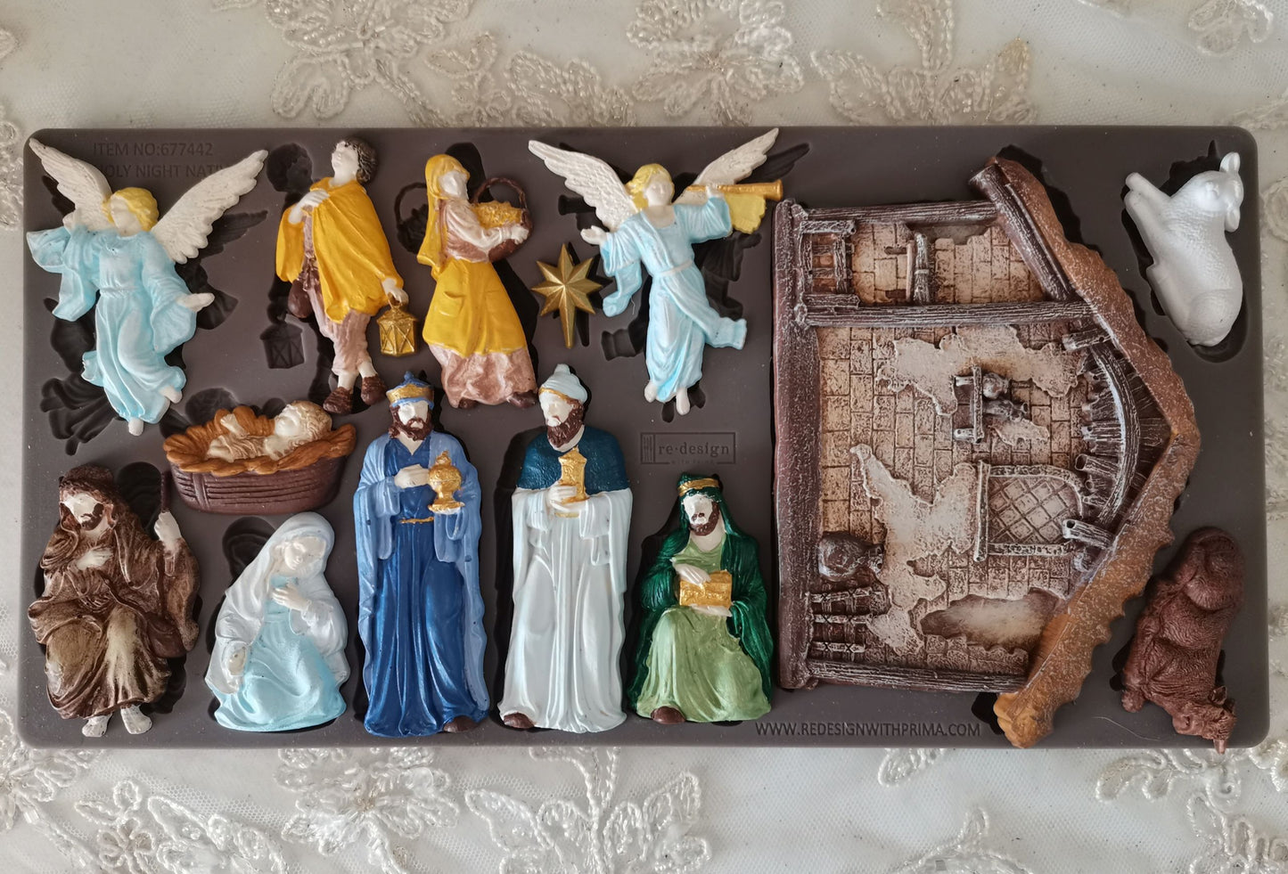 Decor Moulds® – Holy Night Nativity – 1 pc, 5″x10″x8mm