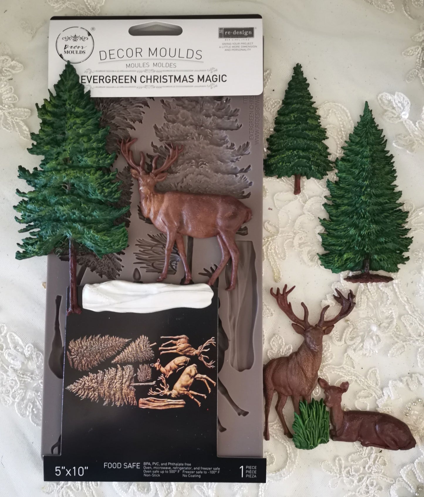 Decor Moulds® – Evergreen Christmas Magic – 1 pc, 5″x10″x8mm