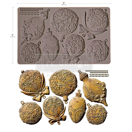 Decor Moulds® – Shimmering Holiday Ornaments – 1 pc, 5″x8″x8mm