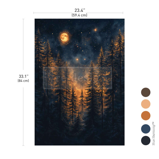A1 Decoupage Fiber – Moonlit Forest – 1 sheet, 23.4″x33.1″