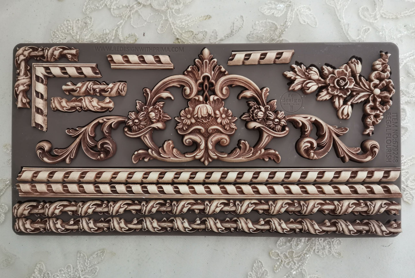 Decor Moulds® – Regal Flourish – 1 pc, 5″x10″x8mm