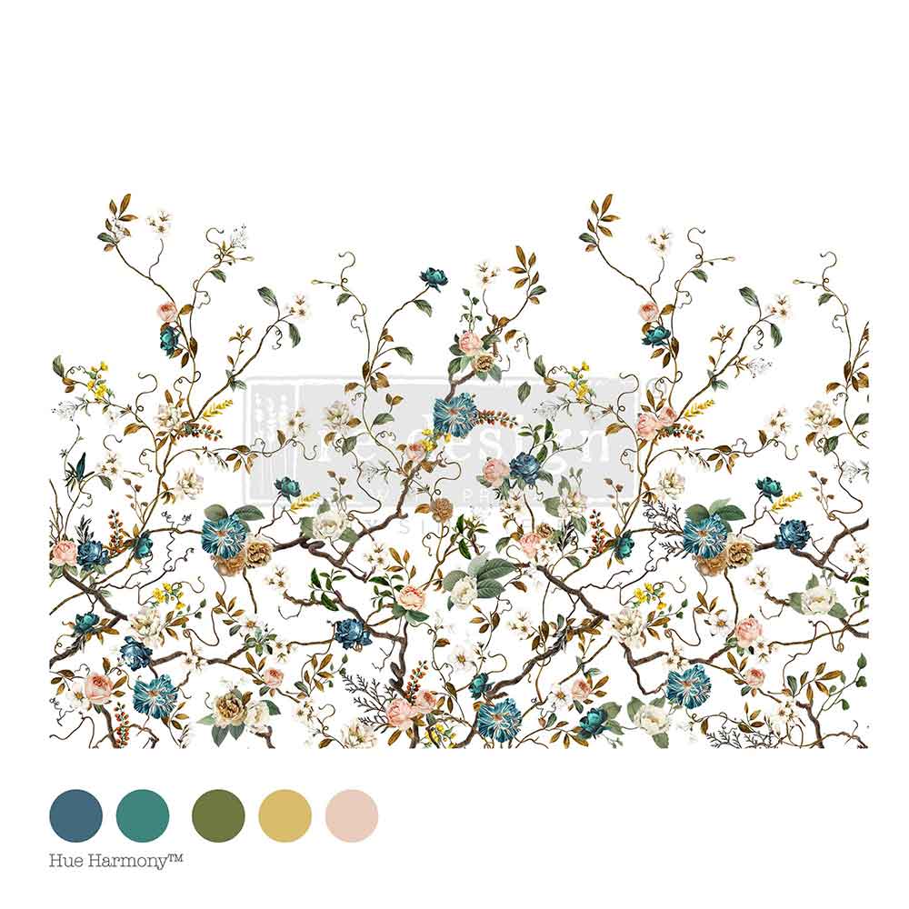 Decor Transfers® – Blue Vine – total sheet size 24″x35″, cut into 4 sheets
