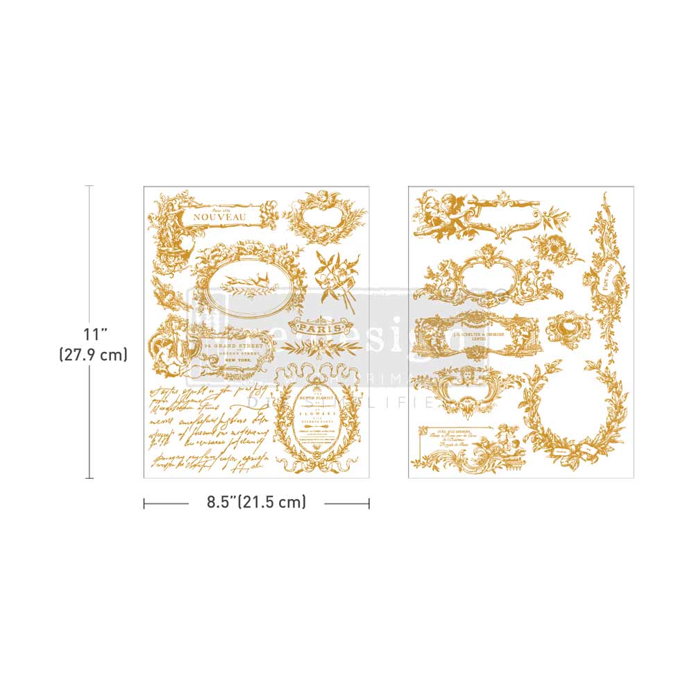 Middy Foil Transfers® Kacha – Label De Luxe – 2 sheets, 8.5″x11″