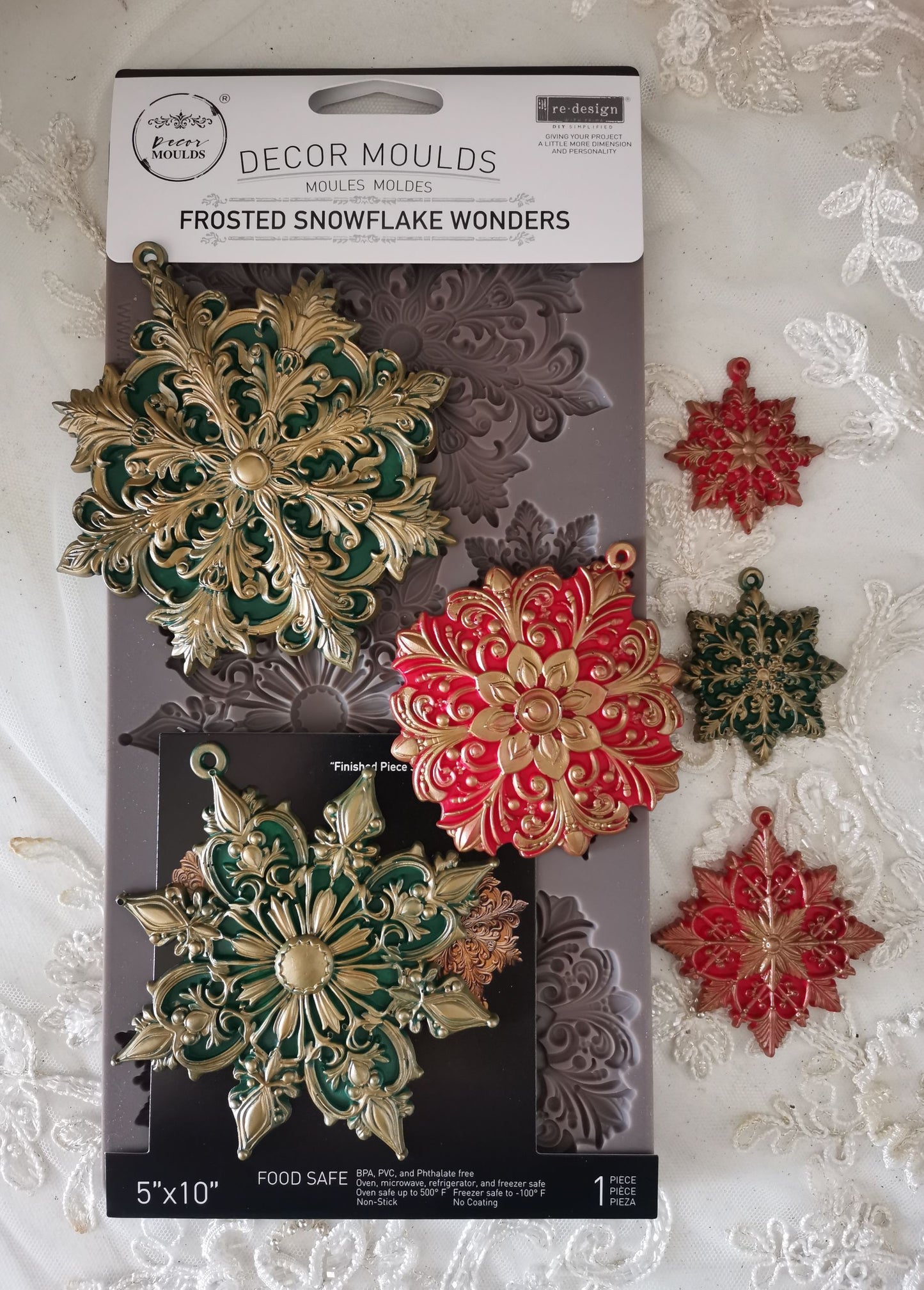 Decor Moulds® – Frosted Snowflake Wonders – 1 pc, 5″x10″x8mm
