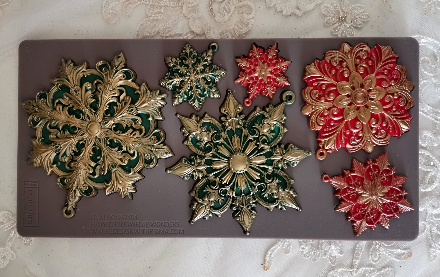 Decor Moulds® – Frosted Snowflake Wonders – 1 pc, 5″x10″x8mm