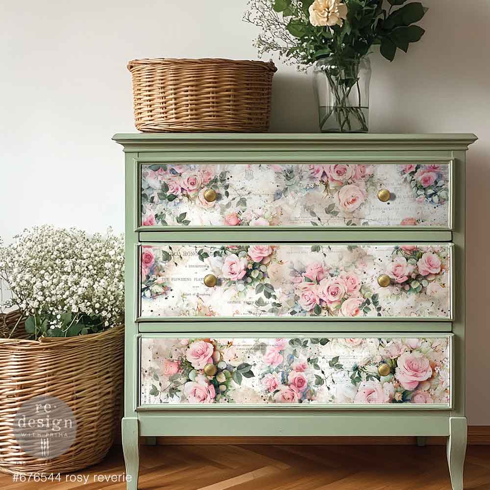 Double Delight Decoupage Fiber Paper Set – Rosy Reverie – Total 2 sheets