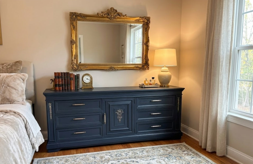 Drexel Blue Nine Drawer Sideboard