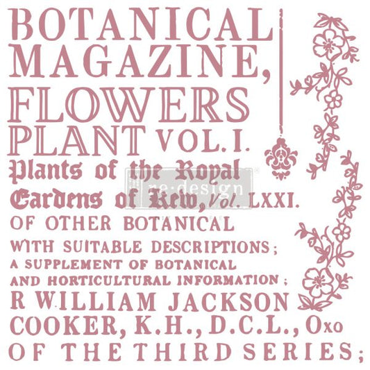 Clearly Aligned Decor Stamps - BOTANICAL ENCYCLOPEDIA – 12″X12″ (12 PCS) Clear Cling