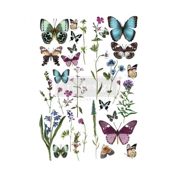 DECOR TRANSFERS® 24×35 – BUTTERLY OASIS – TOTAL SHEET SIZE 24″X35″, CUT INTO 2 SHEETS