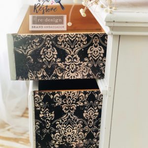 REDESIGN DECOUPAGE DÉCOR TISSUE PAPER – DARK DAMASK – 1 SHEET (19″ X 30″)
