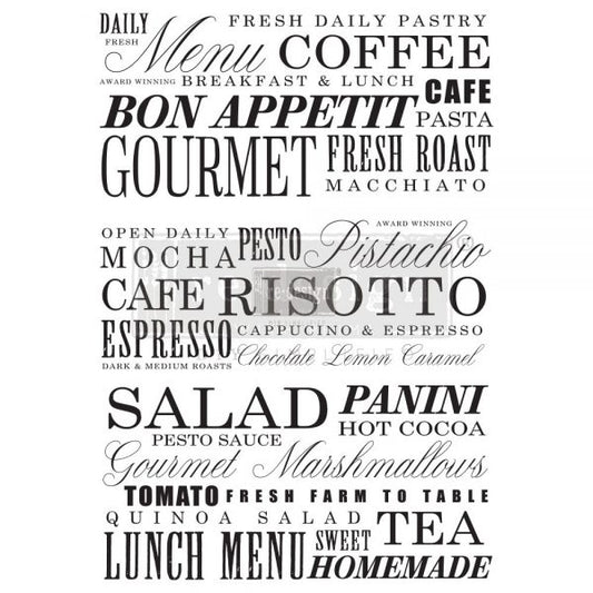 REDESIGN DÉCOR TRANSFERS®- DELICIOUS MENU 23″X 31″