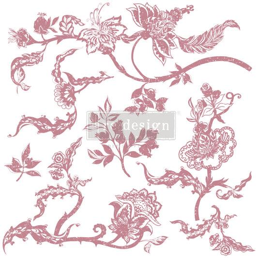 Clearly-Aligned Decor Stamps - Distressed Floral 12 X 12 (7 Pieces)