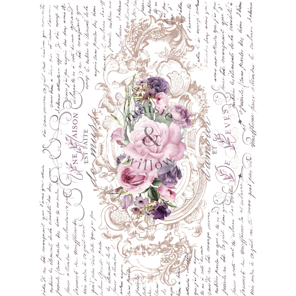 24 MAISIE & WILLOW TRANSFERS - FLORAL POEMS - 2 SHEETS - TOTAL SHEET SIZE 17 X24
