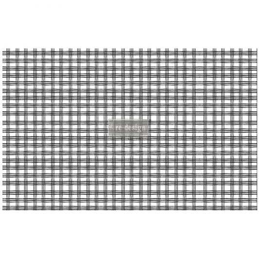 DÉCOUPAGE DÉCOR TISSUE PAPER – GRID – 2 SHEETS (19″ X 30″)