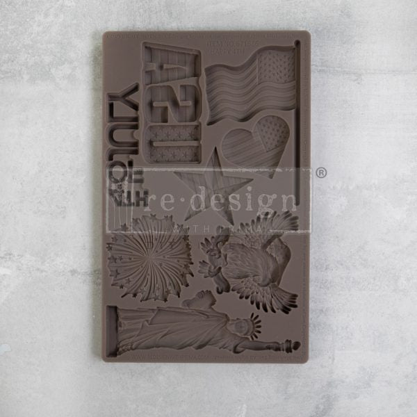 DECOR MOULDS® – HAPPY 4TH – 1 PC, 5″X8″X8MM