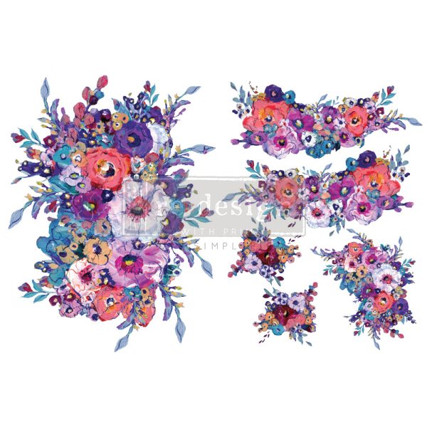 H2O TRANSFERS – LUMINOUS BLOOMS – 2 SHEETS, 8.5″X11″