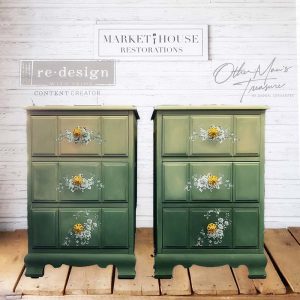 MAXI TRANSFERS® – MINTY ROSES – 2 SHEETS, 12″X12″