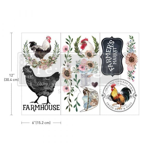 SMALL TRANSFERS – MORNING FARMHOUSE – 3 SHEETS, 6″X12″