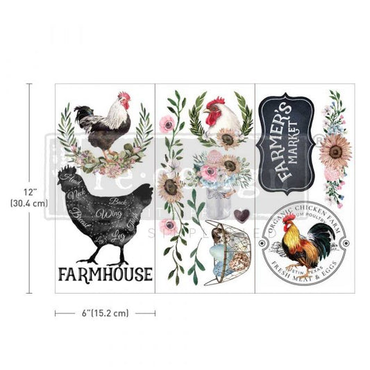 SMALL TRANSFERS – MORNING FARMHOUSE – 3 SHEETS, 6″X12″